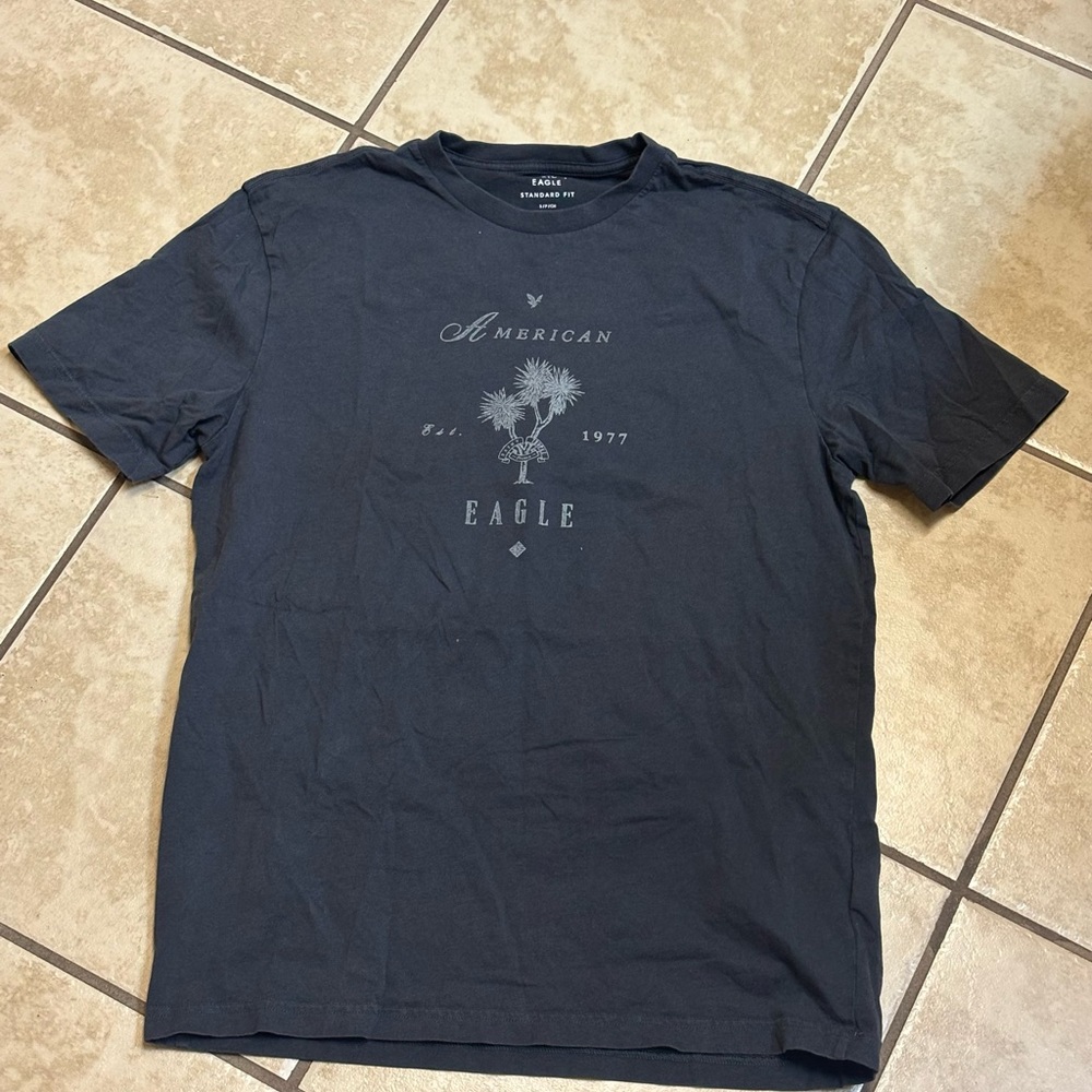 American Eagle Outfitters Men's Charcoal Graphic Tee